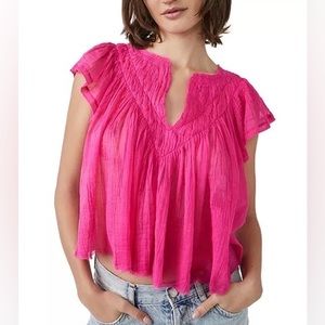 Women’s Padma Cotton Flutter-Sleeve Top